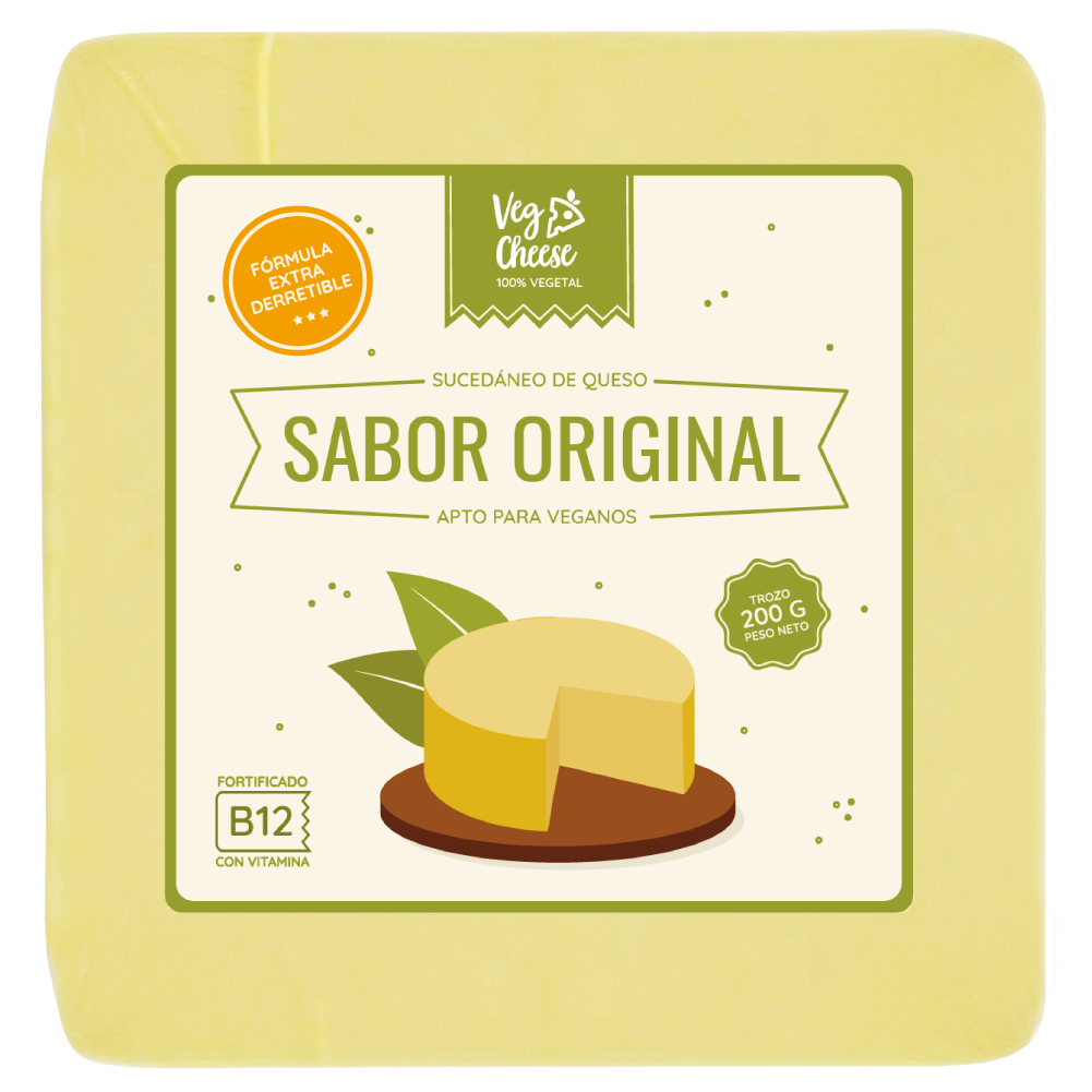 Queso vegetal en trozo sabor original 200gx15