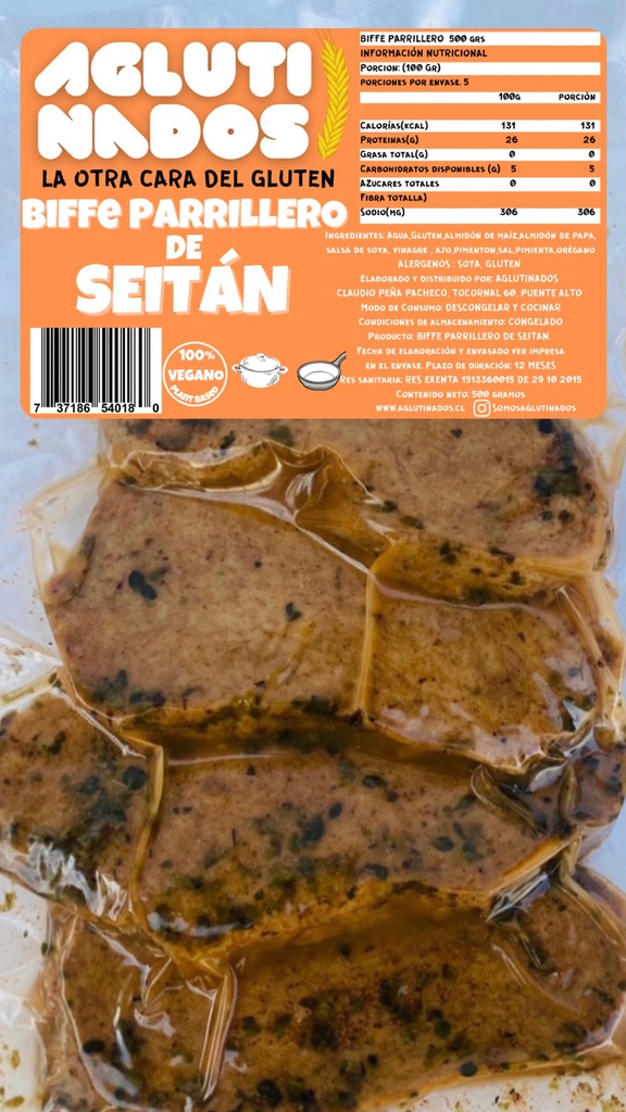 Biffe parrillero de seitán 500gx10