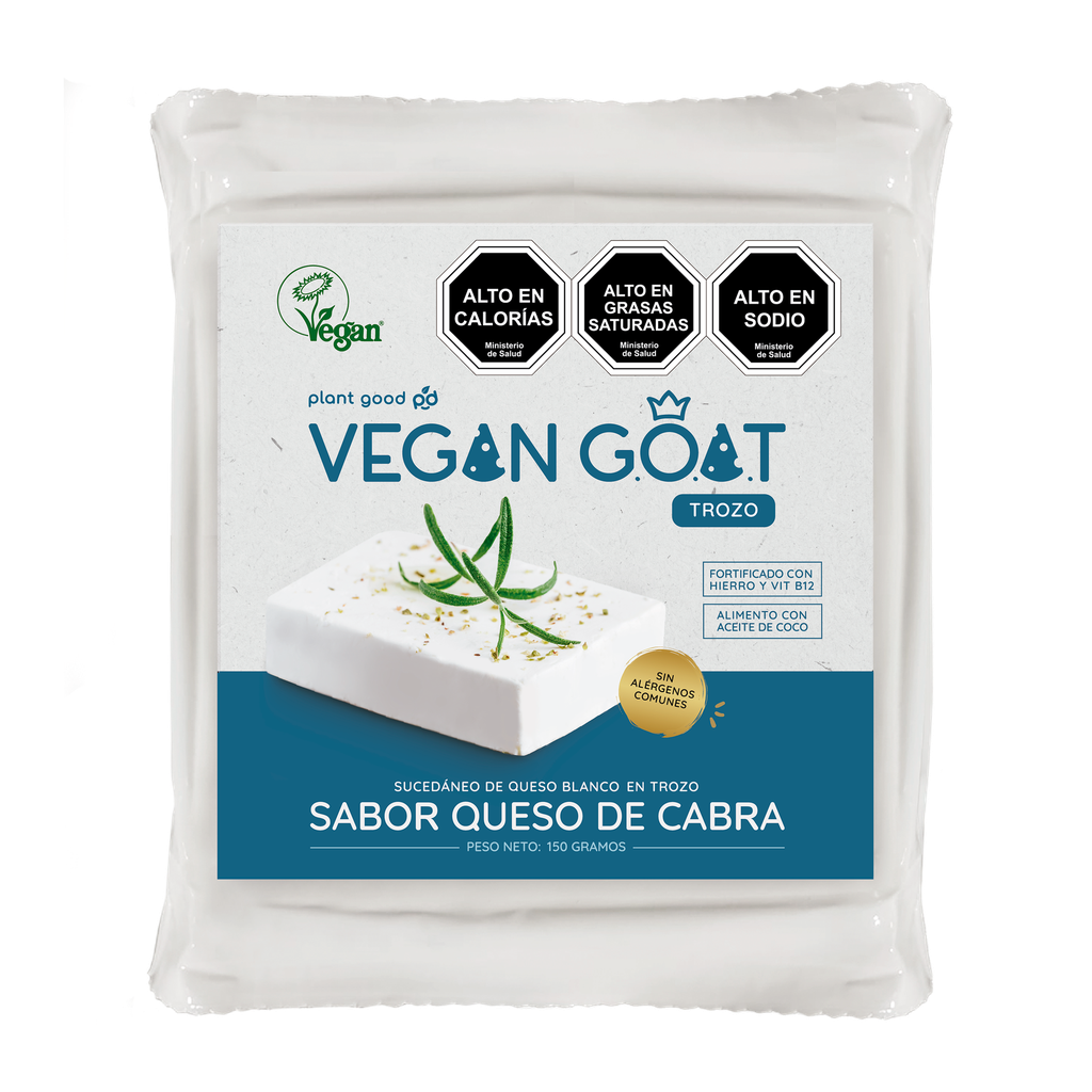 Queso vegetal premium en trozo sabor queso de cabra 150gx15
