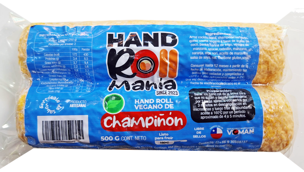 Hand roll vegano de champiñón 500gx8