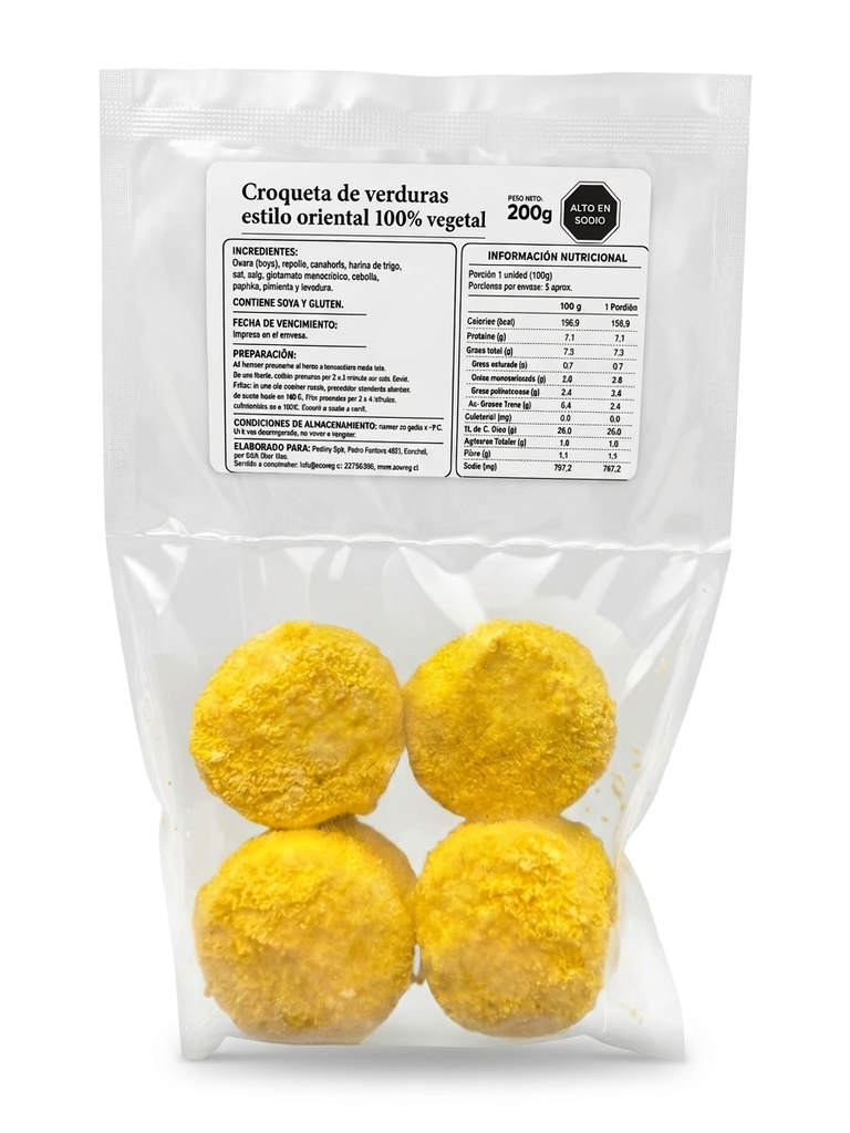 Croquetas de verduras 200gx8 uds.