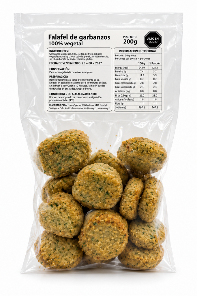 Falafel de garbanzos 200gx8 uds