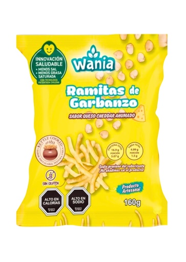 [EC-389] Ramitas de garbanzos sabor cheddar ahumado 160gx18u
