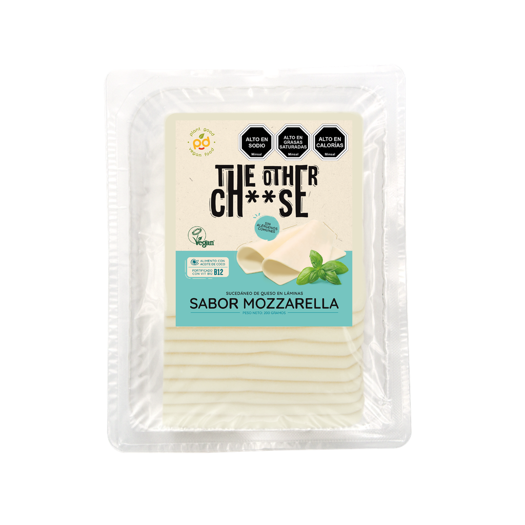 Queso vegetal en láminas sabor mozzarella 200gx12