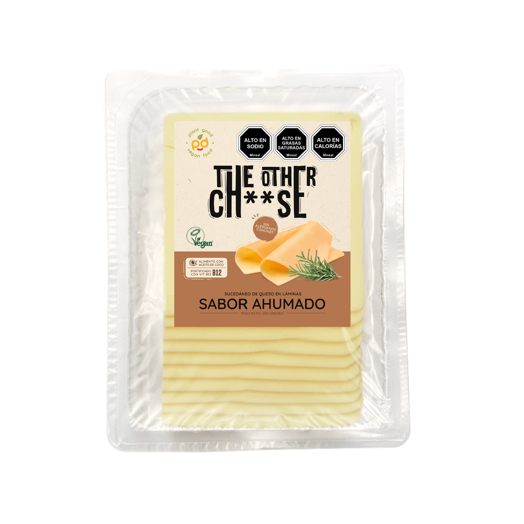 Queso vegetal en láminas sabor ahumado 200gx12