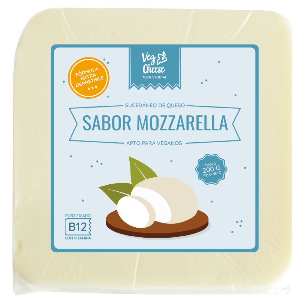 Queso vegetal en trozo sabor mozzarella 200gx15