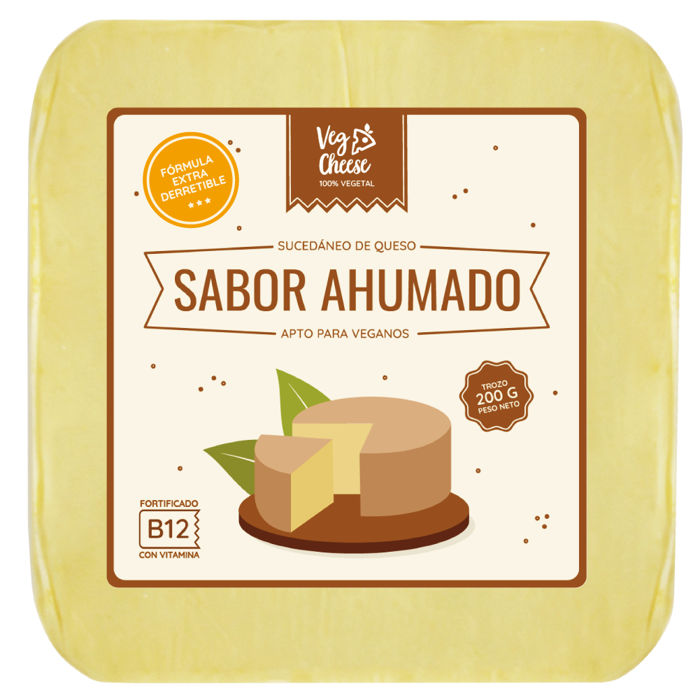 Queso vegetal en trozo sabor ahumado 200gx15