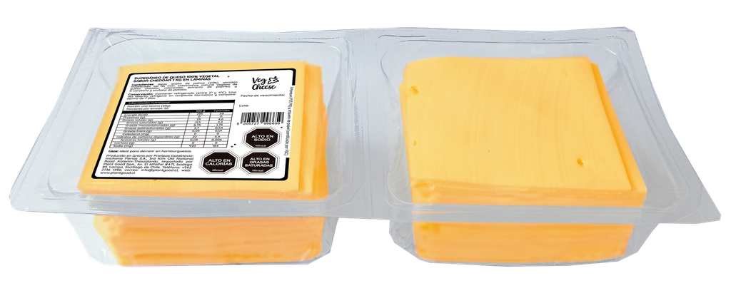 Queso vegetal en láminas  sabor cheddar 1Kgx6
