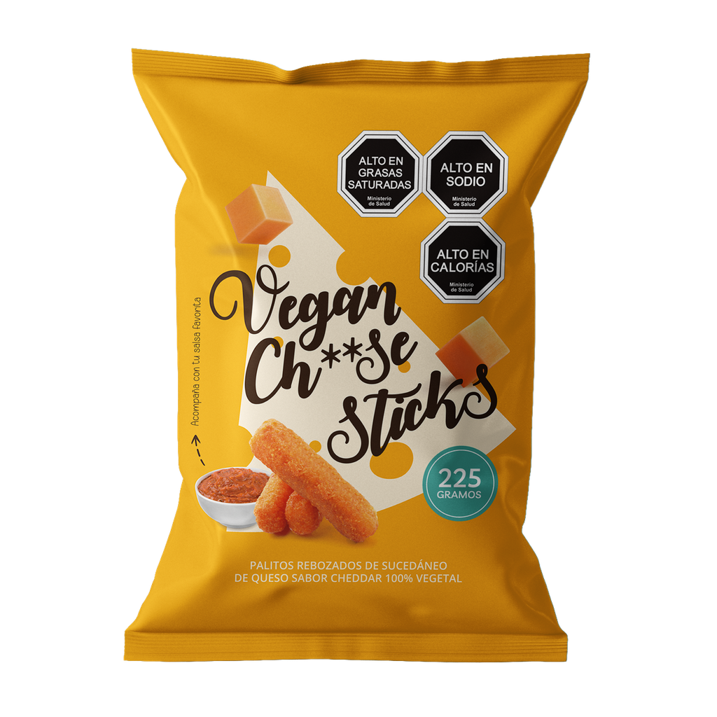 Palitos de queso vegetal sabor cheddar 200gx8
