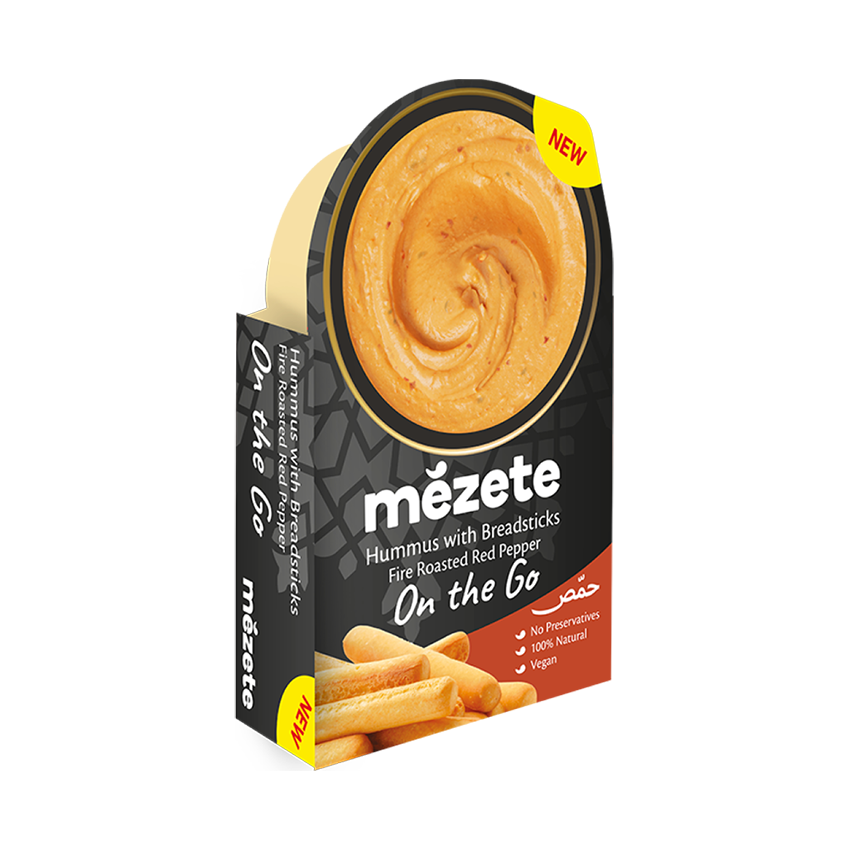 Hummus pimiento asado con palitos de pan 92gx6