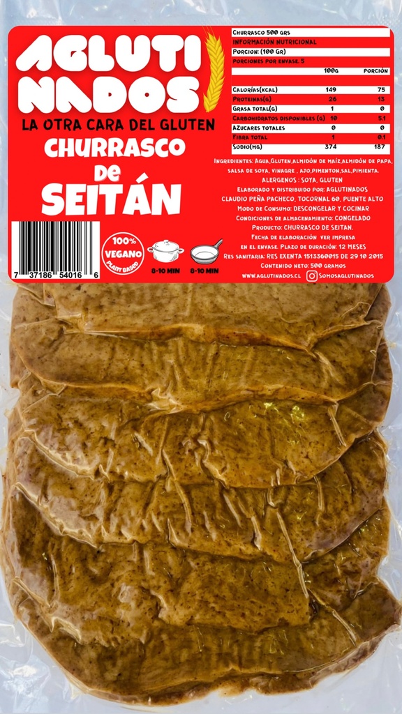 Churrasco de seitán 500gx10