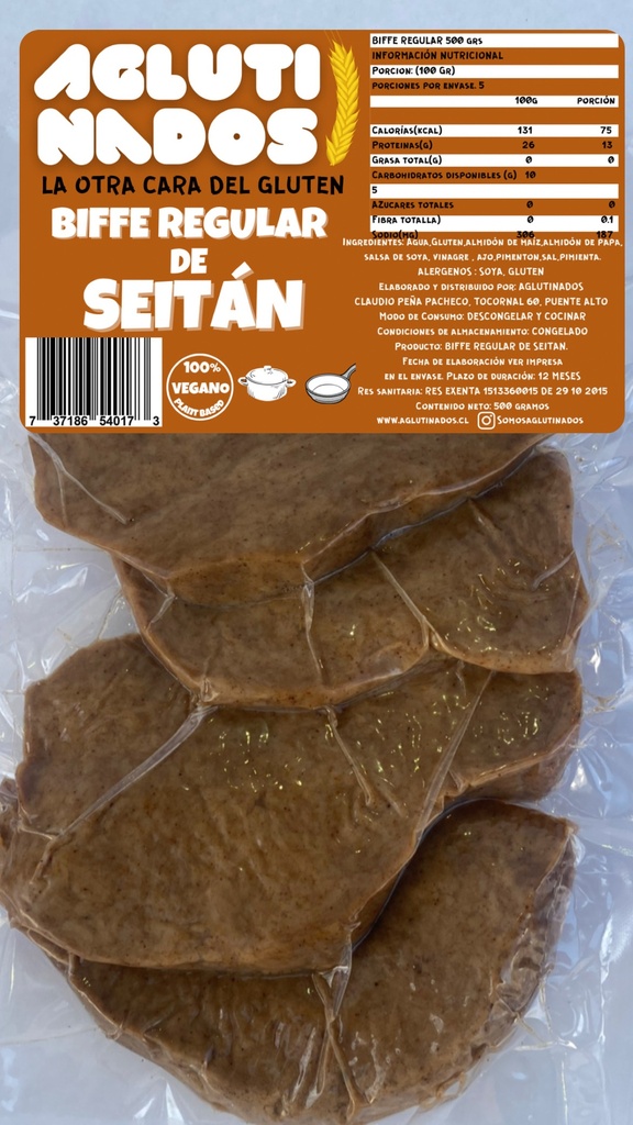Biffe regular de seitán 500gx10