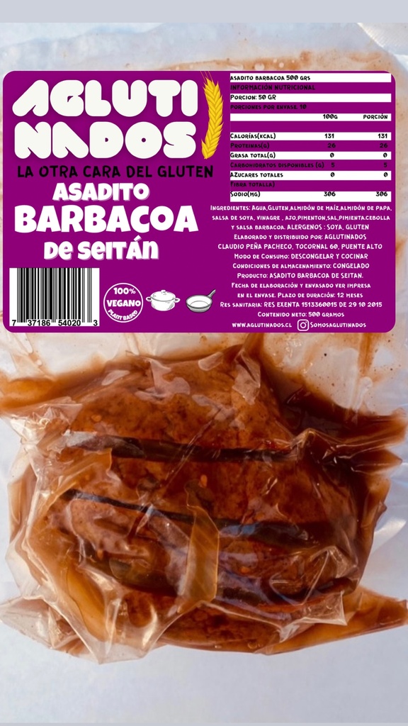 Asadito BBQ de seitán 500gx8