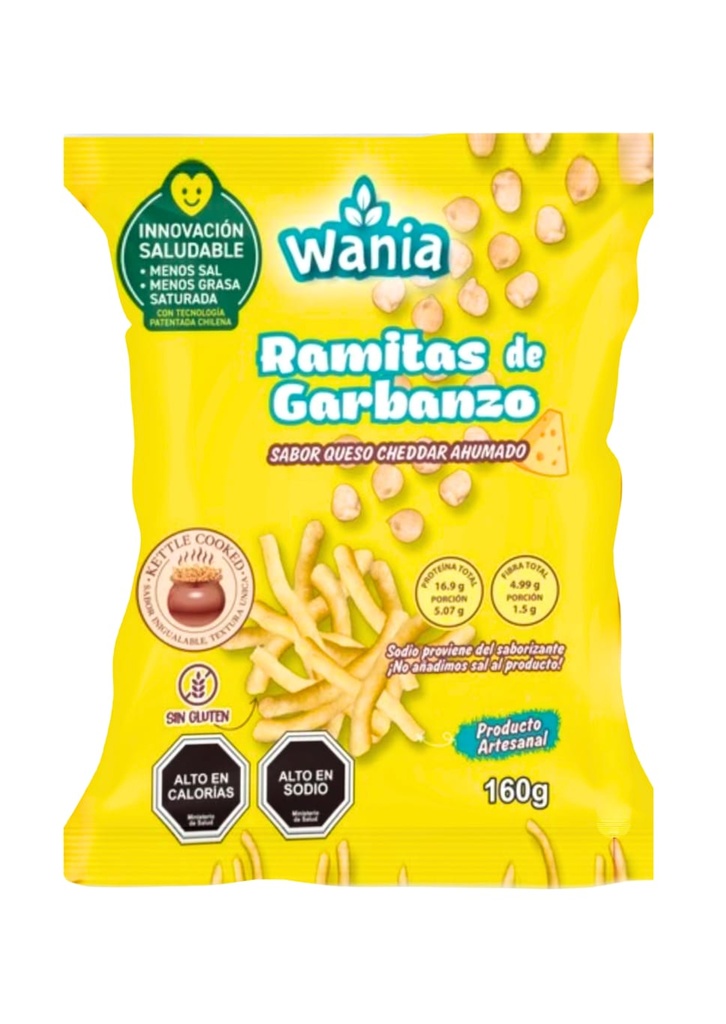 Ramitas de garbanzos sabor cheddar ahumado 160gx18u