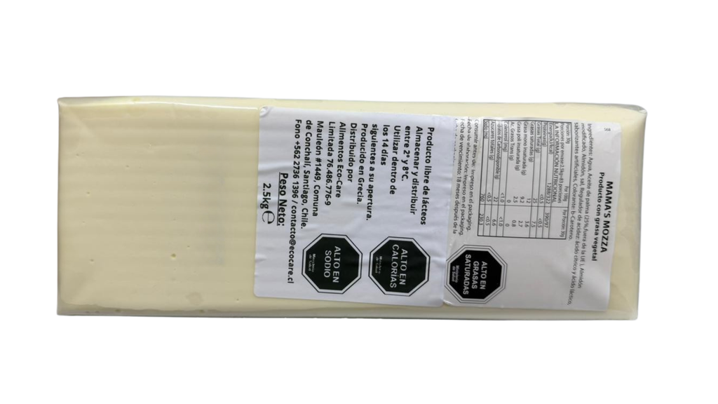Queso vegetal derretible en bloque sabor mozzarella HoReCa 2.5Kgx5