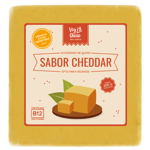 [EC-252] Queso vegetal en trozo sabor cheddar 200gx15
