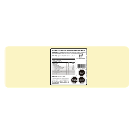 [EC-261] Queso vegetal extra derretible en bloque sabor mozzarella HoReCa 2.5Kgx5