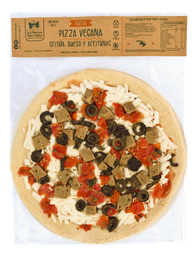 [EC-252] Pizza vegana seitán, tomate y aceitunas 450gx5